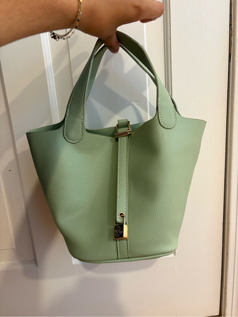 Valentino Orlandi Mint Green Mini Bucket Bag